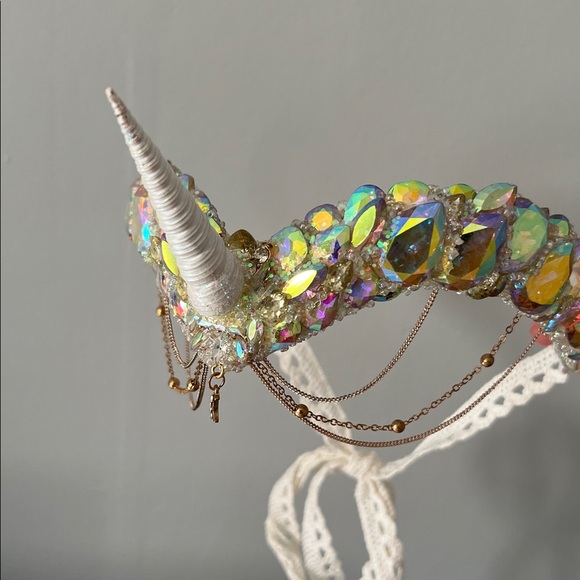 Unicorn Iridescent Gem Crown Headpiece - Picture 3 of 9